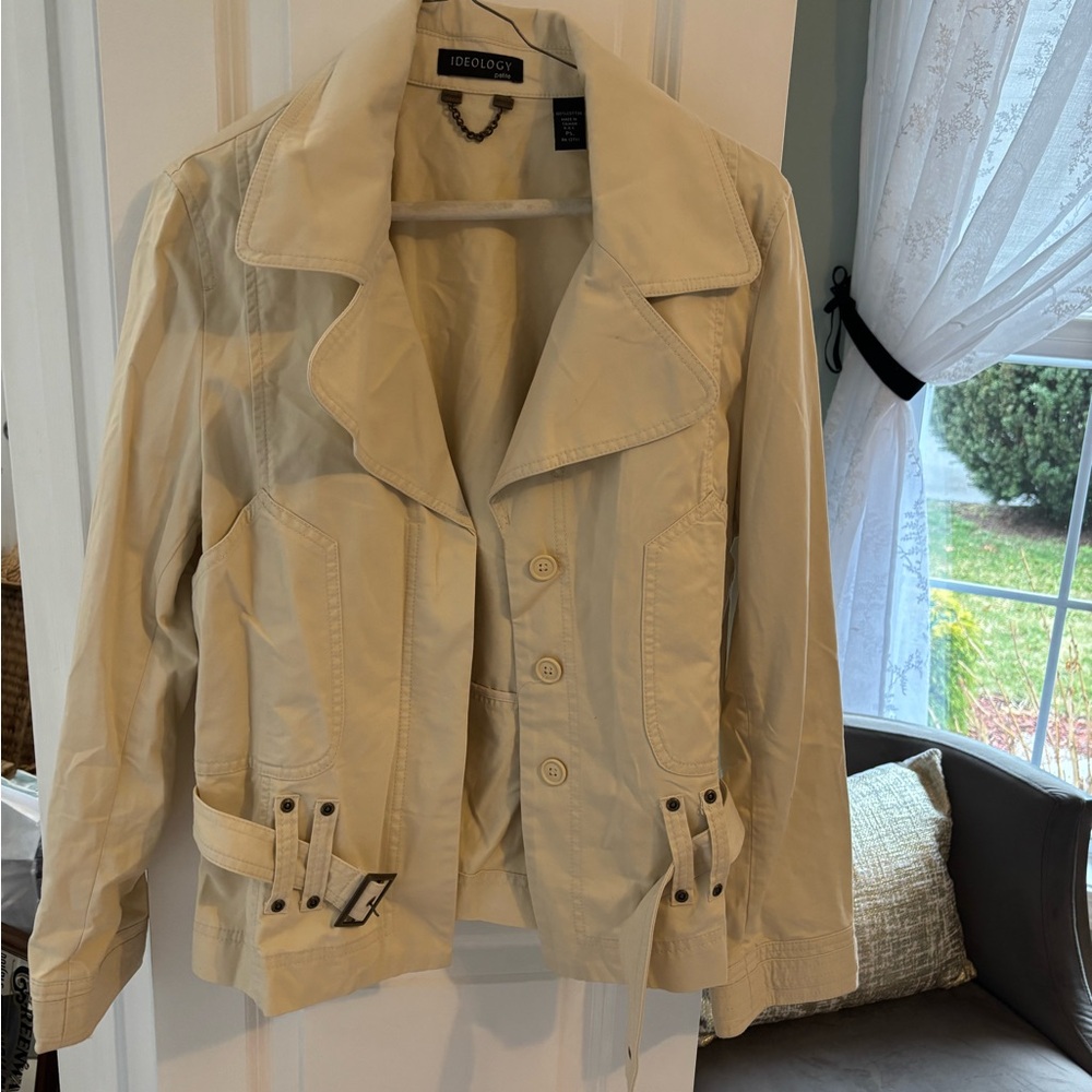 Ideology Women's Cream Trench-Style Button Jacket